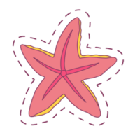 Starfish sticker art illustration png