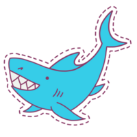 requin dessin animé bébé-requin autocollant art png