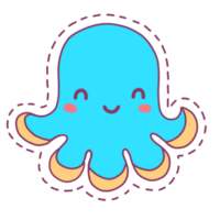 pulpo dibujos animados bebé-pulpo Arte pegatina png