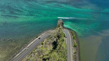 Baie du Deckel Maconde Aussicht Punkt, Mauritius Sehenswürdigkeiten, Antenne Aussicht video