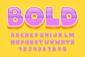 decorative purple bold editable text effect vector design