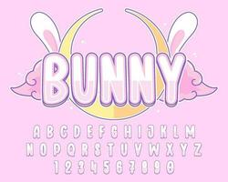 decorative editable bunny text effect vector design