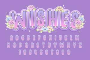 decorative editable wishes text effect vector design