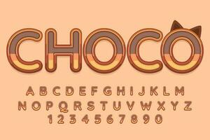 decorative cute choco editable text effect vector design