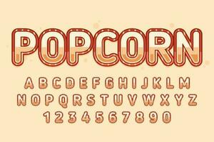 decorative popcorn editable text effect vector design