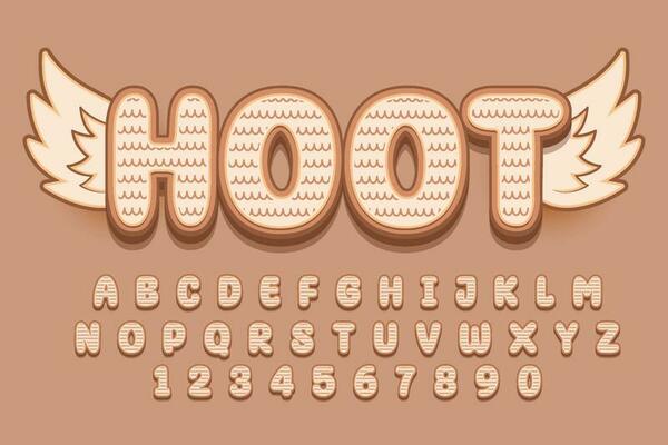 decorative hoot editable text effect vector design