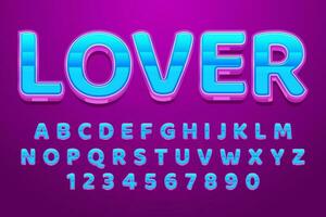 decorative lover editable text effect vector design