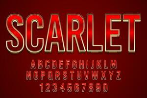 decorative scarlet editable text effect vector design