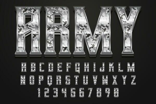 decorative grey camouflage editable text effect vector design