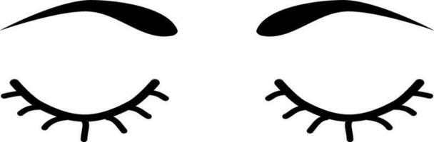 Sleeping eyes simple lines art. Eyes close. Vector illustration.