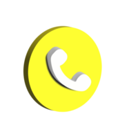 gratuit png appel icône 3d, cercle Jaune transparent