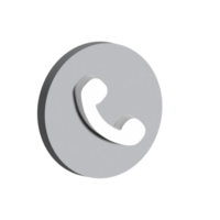 vrij PNG telefoontje icoon 3d, cirkel grijs