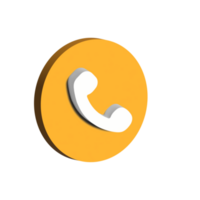 Free PNG Call Icon 3d, Circle Orange