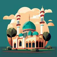 hermosa mezquita vector ilustración