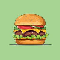 Hamburger Vector Illustration With Solid Background