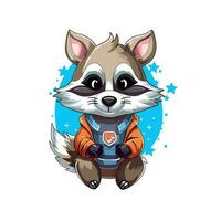 Fancy Cute Racoon Vector Illustration