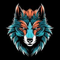 lobo cara logo vector ilustración