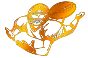 golden icon player football catch ball png
