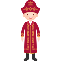 Mann im Kirgisistan National Kostüm png