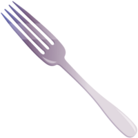 Fork - a silverware utensil for eating. Kitchenware, kitchen utensil.  Cartoon icon for food apps and websites png