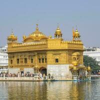 Beautiful view of Golden Temple - Harmandir Sahib in Amritsar, Punjab, India, Famous indian sikh landmark, Golden Temple, the main sanctuary of Sikhs in Amritsar, India photo