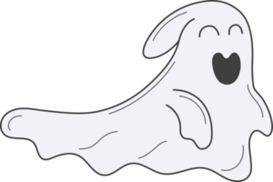 Cute ghost character isolated on transparent background. png