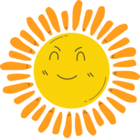 Cute Sun with sunshine. Isolated illustration on transparent background. png