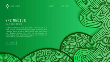 Abstract Green liquid doodle background web design. Modern background design. gradient color. Green Dynamic Waves. Fluid shapes composition. Fit for website, banners, wallpapers, brochure, posters vector
