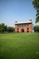 Architectural details of Lal Qila - Red Fort situated in Old Delhi, India, View inside Delhi Red Fort the famous Indian landmarks photo