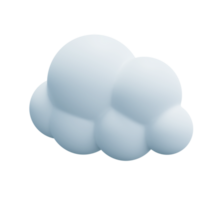 Light white 3d cloud icon cute rendering. Render soft round cartoon fluffy cloud icon shape illustration isolated transparent png background