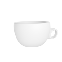 3d photo réaliste blanc tasse icône maquette le rendu. conception modèle pour moquer en haut. céramique nettoyer blanc agresser avec une mat effet isolé transparent png