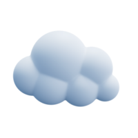 Light white 3d cloud icon cute rendering. Render soft round cartoon fluffy cloud icon shape illustration isolated transparent png