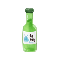 soju vattenfärg drycker från korea mat element png