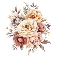 aquarelle mariage bouquet autocollant. ai génératif png