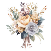 aquarelle mariage bouquet autocollant. ai génératif png