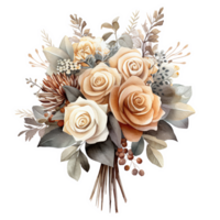 Watercolor wedding bouquet sticker. png