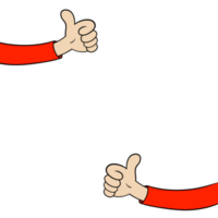 Pair of Thumbs Up Arm, Illustration, Cartoon, Comic, Retro Style png