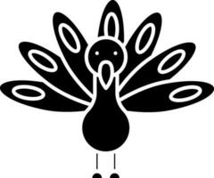 pavo real glifo icono vector