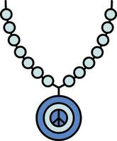 Peace Pendant Blue Icon Or Symbol. vector