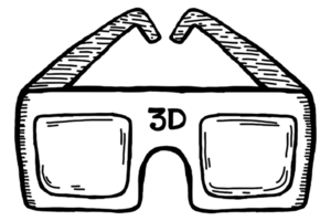 Cinema Sign Icon - 3D Movie png