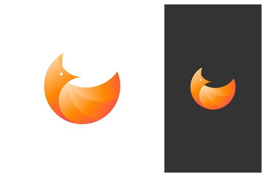 modern minimal fox logo design with gradient color vector