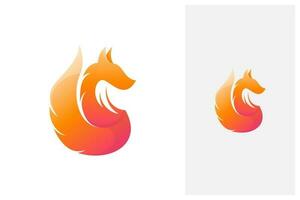 modern minimal fox logo design with gradient color vector