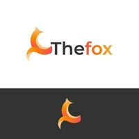 modern minimal fox logo design with gradient color vector