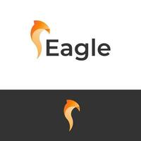 simple minimal modern eagle head logo design illustration with gradient color vector