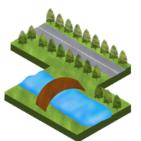 isometrische landschap illustratie png