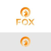 modern minimal fox head logo design with gradient color vector