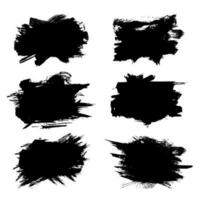 Vector black paint, ink smear, brush, line or texture. Dirty artistic design element, frame or background for your text