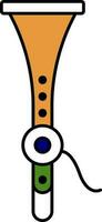 plano estilo clarinete tricolor icono. vector