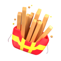 3d icon potato fast food illustration concept icon render png