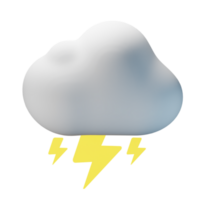 3d icon cloudy thunder weather forecast illustration concept icon render png
